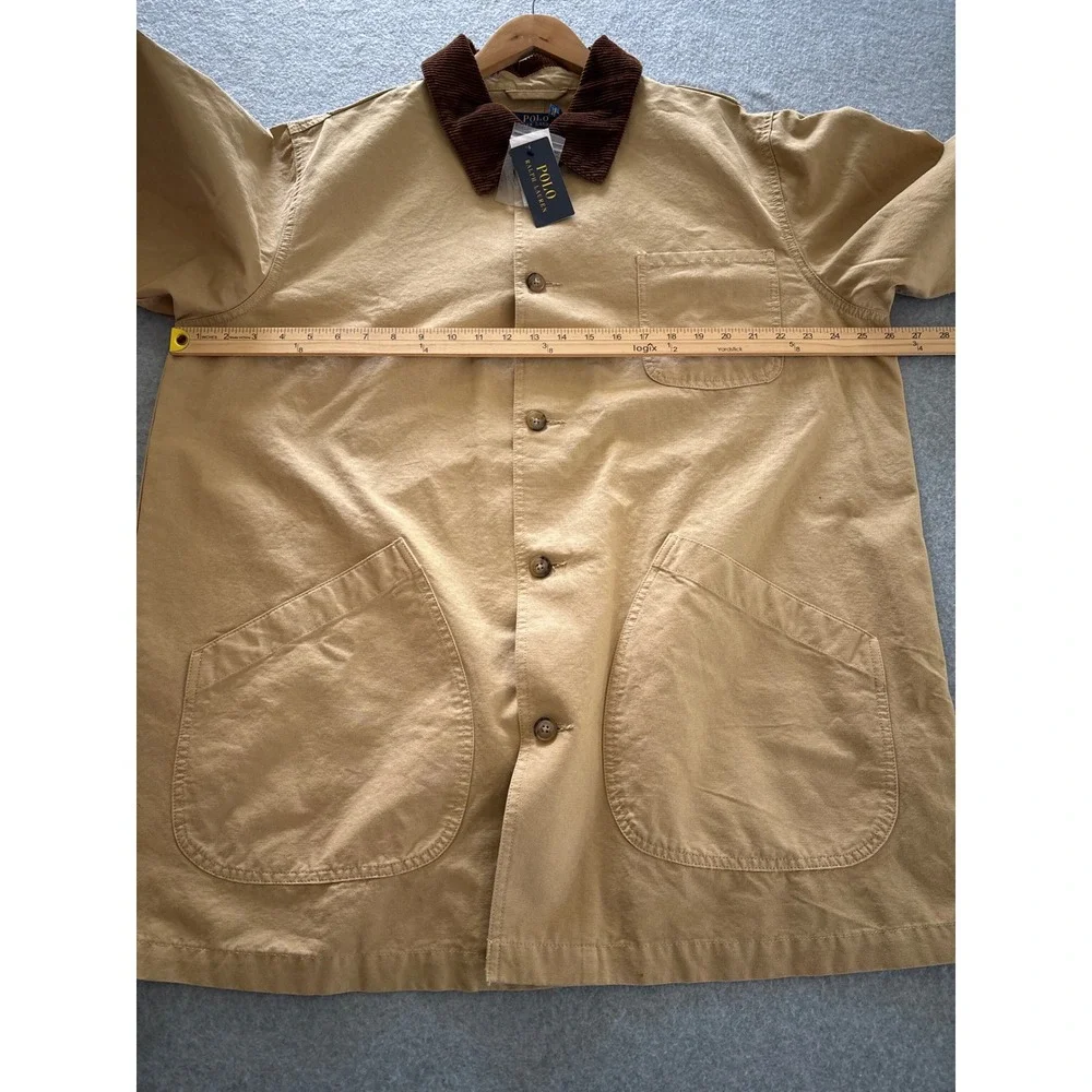 Polo Ralph Lauren Men's XL Tan Cotton Barn Coat Corduroy Collar Chore Jacket NWT